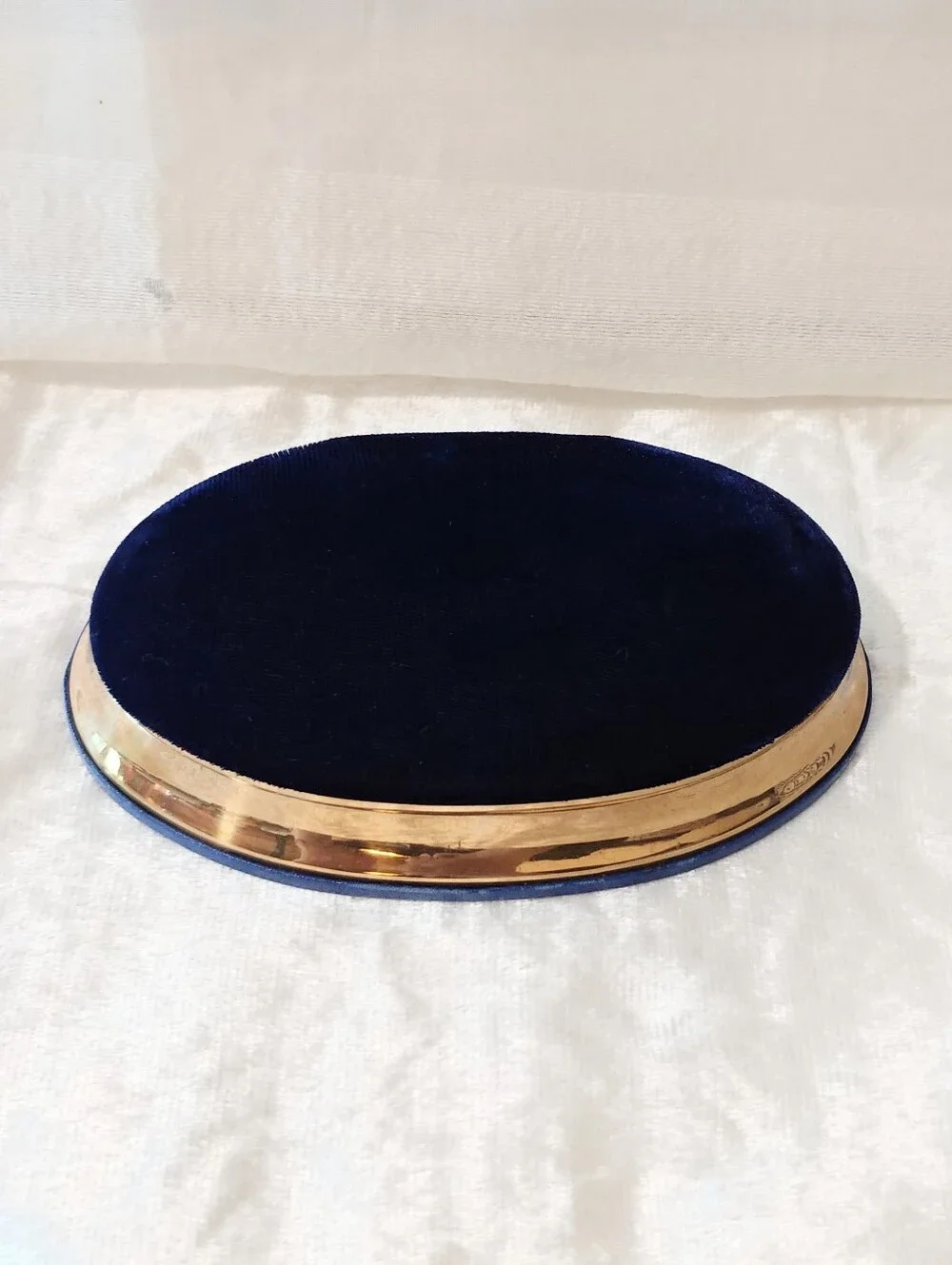 Waltham Blue Velvet Lined Gold Tone Jewelry Watch Presentation Box Case